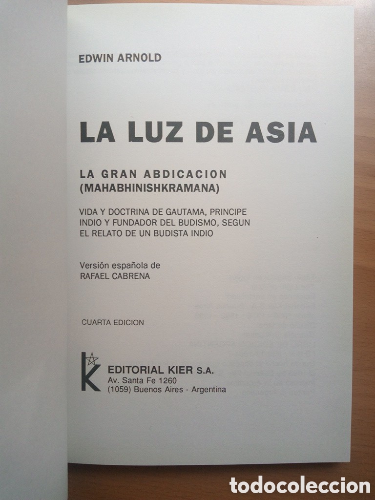Libros de segunda mano: La luz de asia - Arnold Edwin - Editorial Kier 1998 - Foto 3