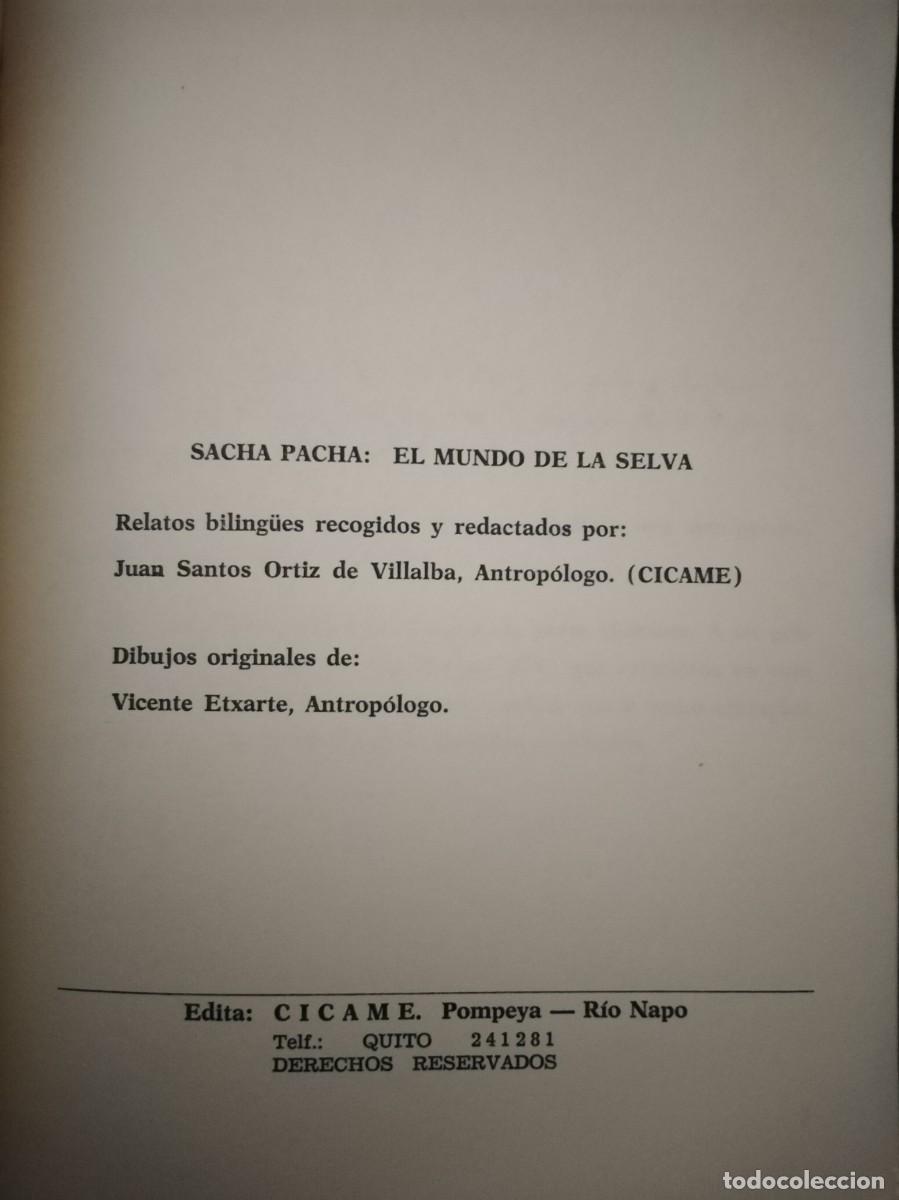 Libros de segunda mano: Sacha Pacha. El mundo de la selva. Quito, Ecuador. - Foto 2