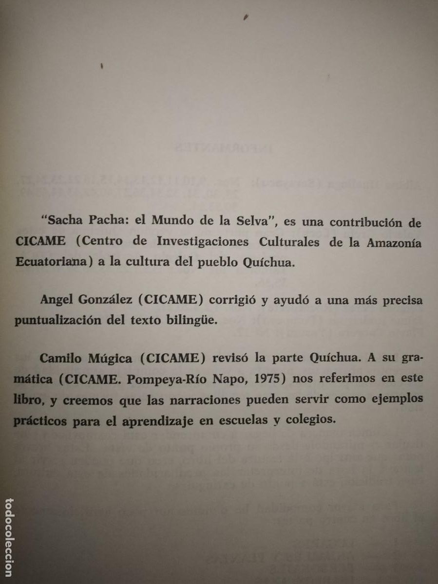Libros de segunda mano: Sacha Pacha. El mundo de la selva. Quito, Ecuador. - Foto 3