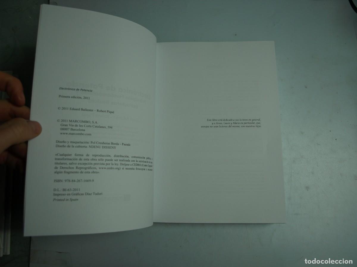 Libros de segunda mano: Electronica de potencia, Principios fundamentales y estructuras basicas, Eduard Ballester - Foto 2