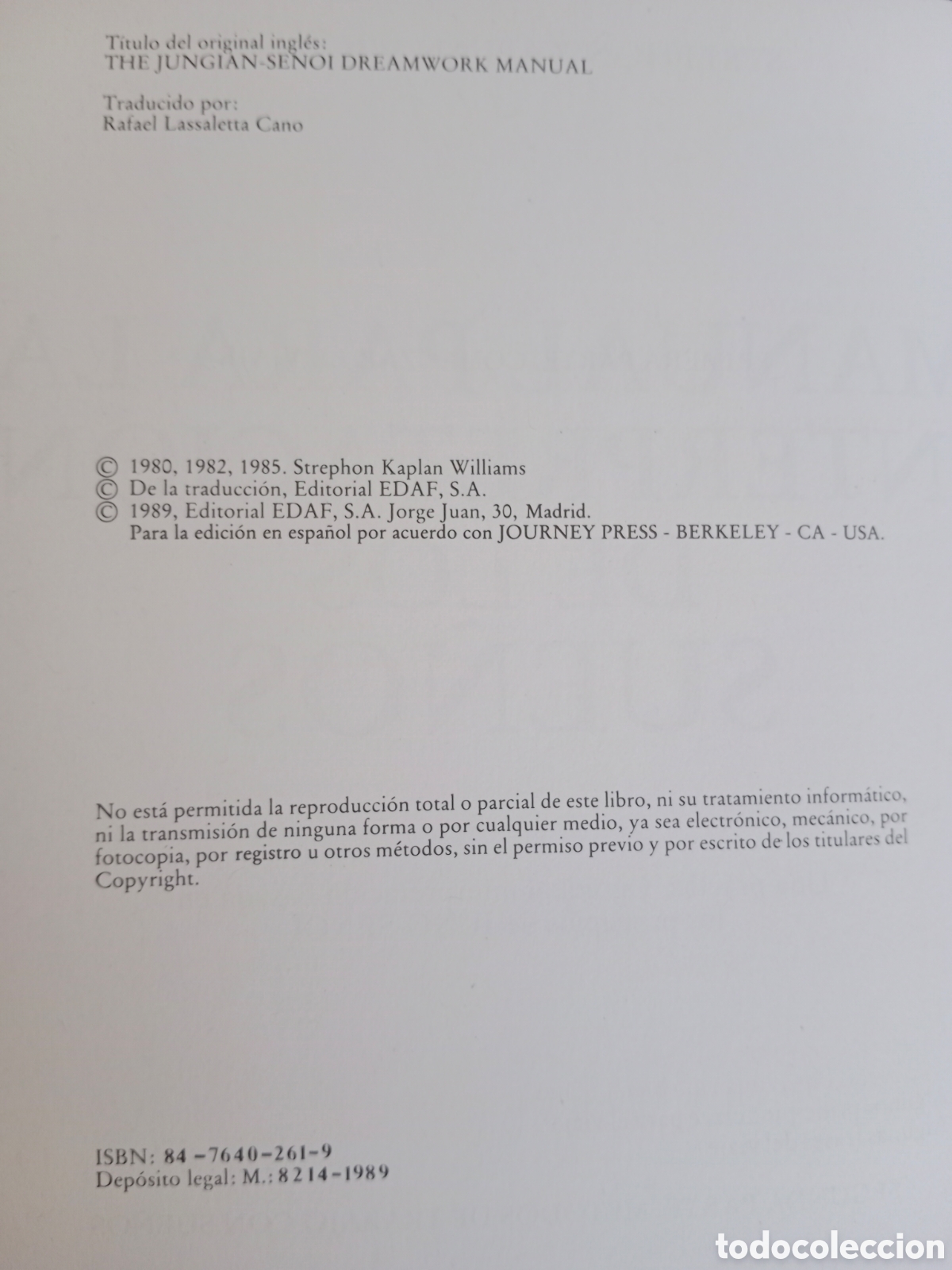 Libros de segunda mano: MANUAL PARA LA INTERPRETACI&Oacute;N DE LOS SUE&Ntilde;OS , STREPHON KAPLAN WILLIAMS - Foto 6