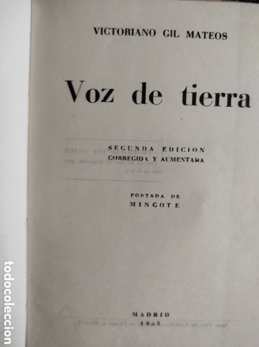 Libros de segunda mano: VOZ DE TIERRA / VICTORIANO GIL MATEOS - CON DEDICATORIA DEL AUTOR - Foto 3