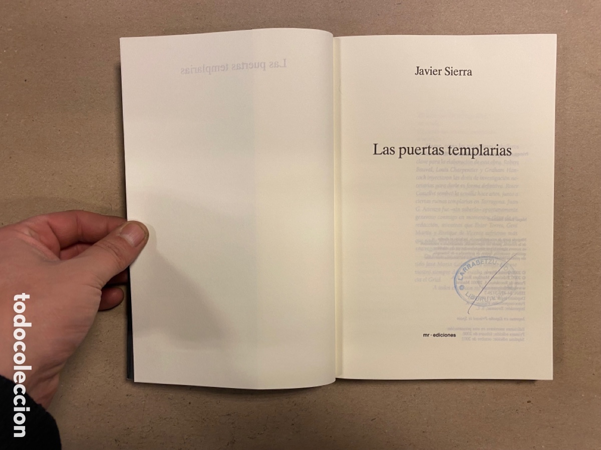 Libros de segunda mano: LAS PUERTAS TEMPLARIAS. JAVIER SIERRA. EDICIONES MART&Iacute;NEZ ROCA 2000. - Foto 2