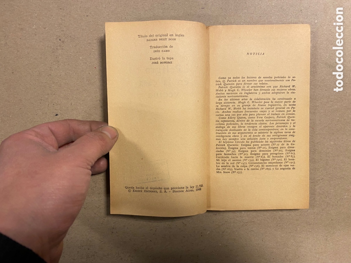 Libros de segunda mano: PELIGRO EN LA CASA VECINA. Q. PATRICK. EMEC&Eacute; EDITORES 1966. - Foto 3