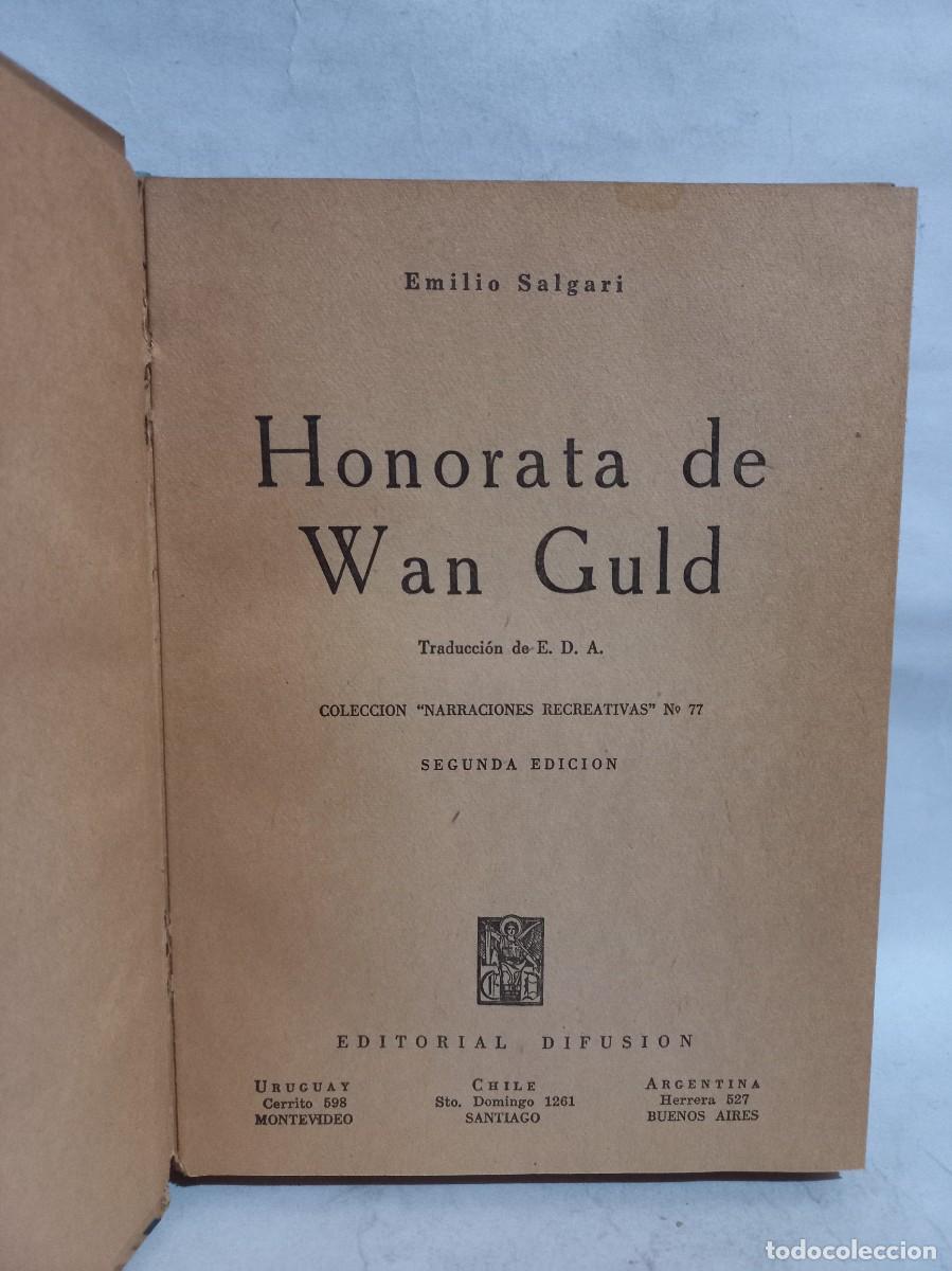 Libros de segunda mano: Emilio Salgari - Honorata de Wan Guld - 1952 - Foto 3