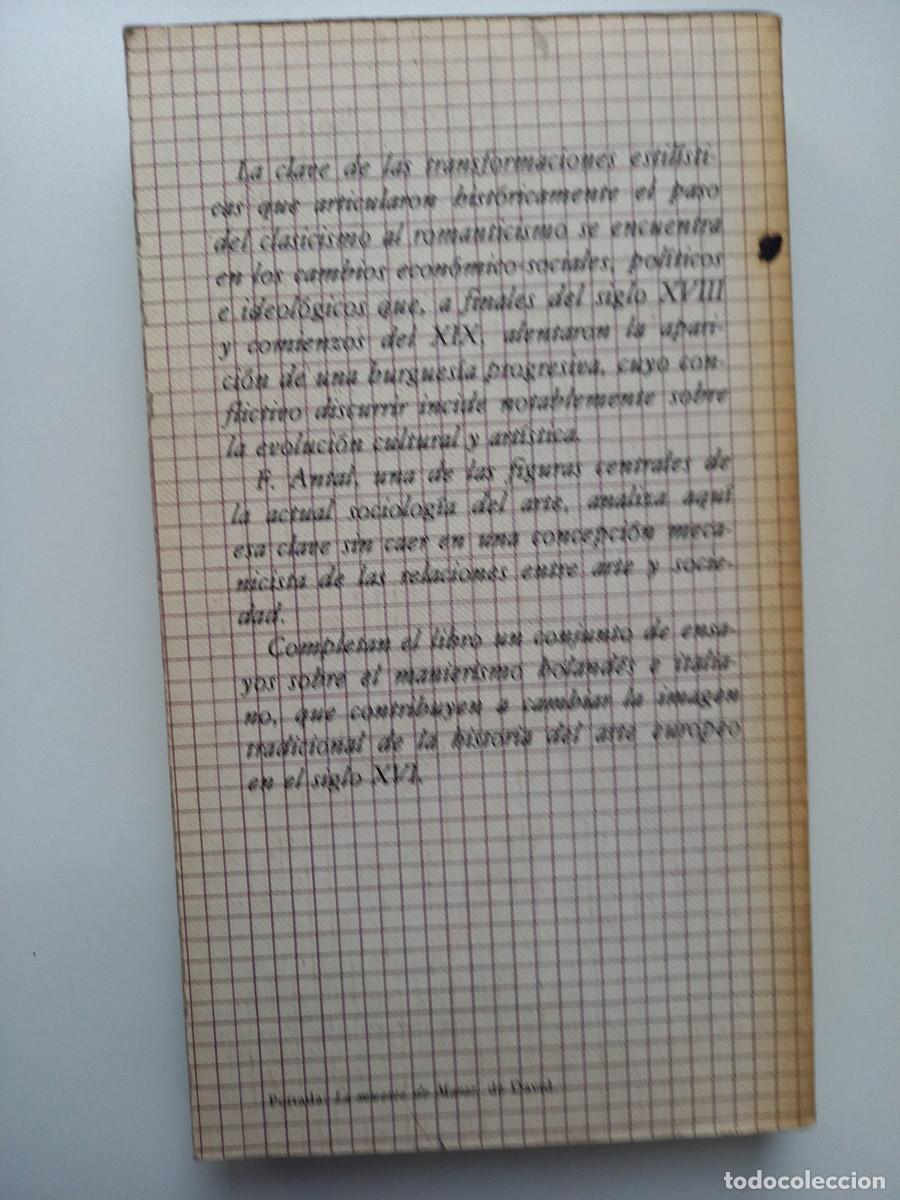 Libros de segunda mano: CLASICISMO Y ROMANTICISMO. F.ANTAL - Foto 2