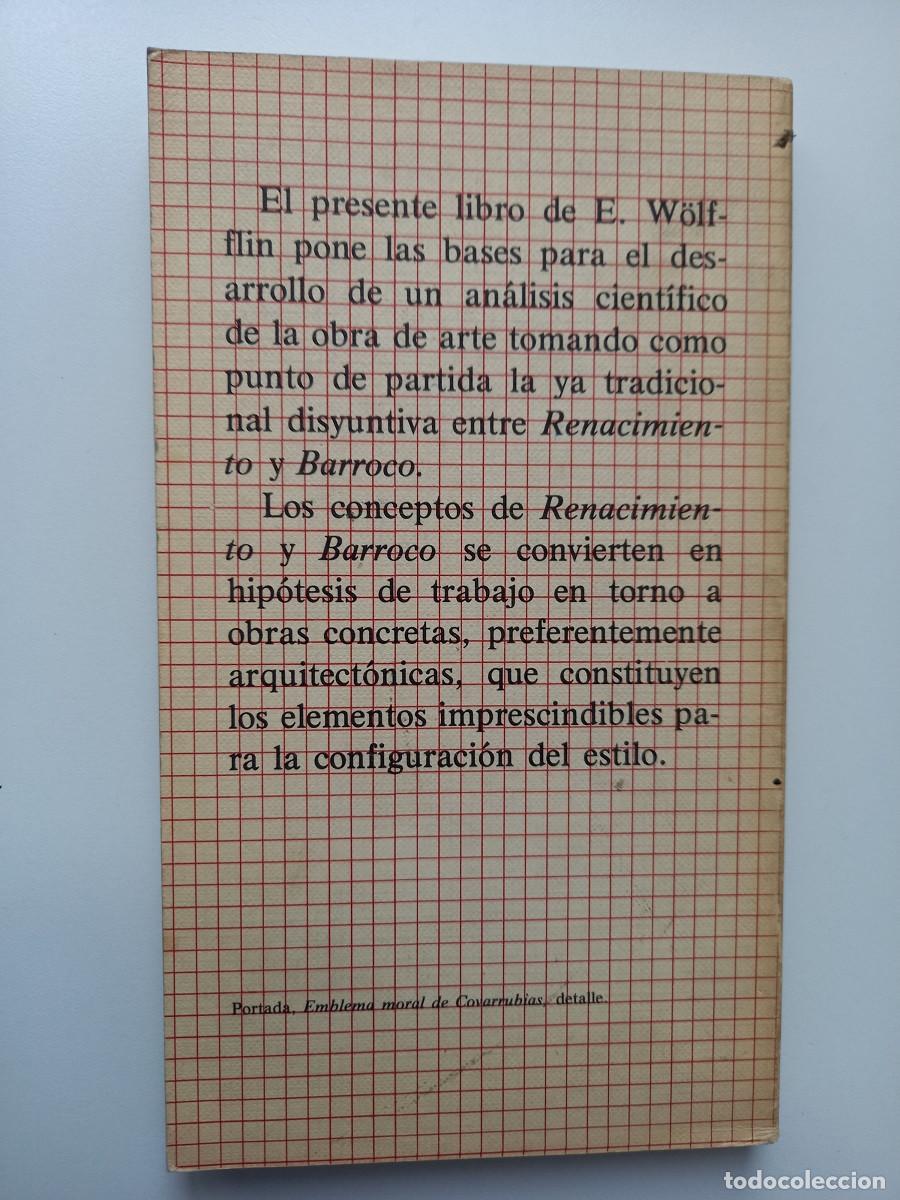 Libros de segunda mano: RENACIMIENTO Y BARROCO. E. WOLFFLIN - Foto 2