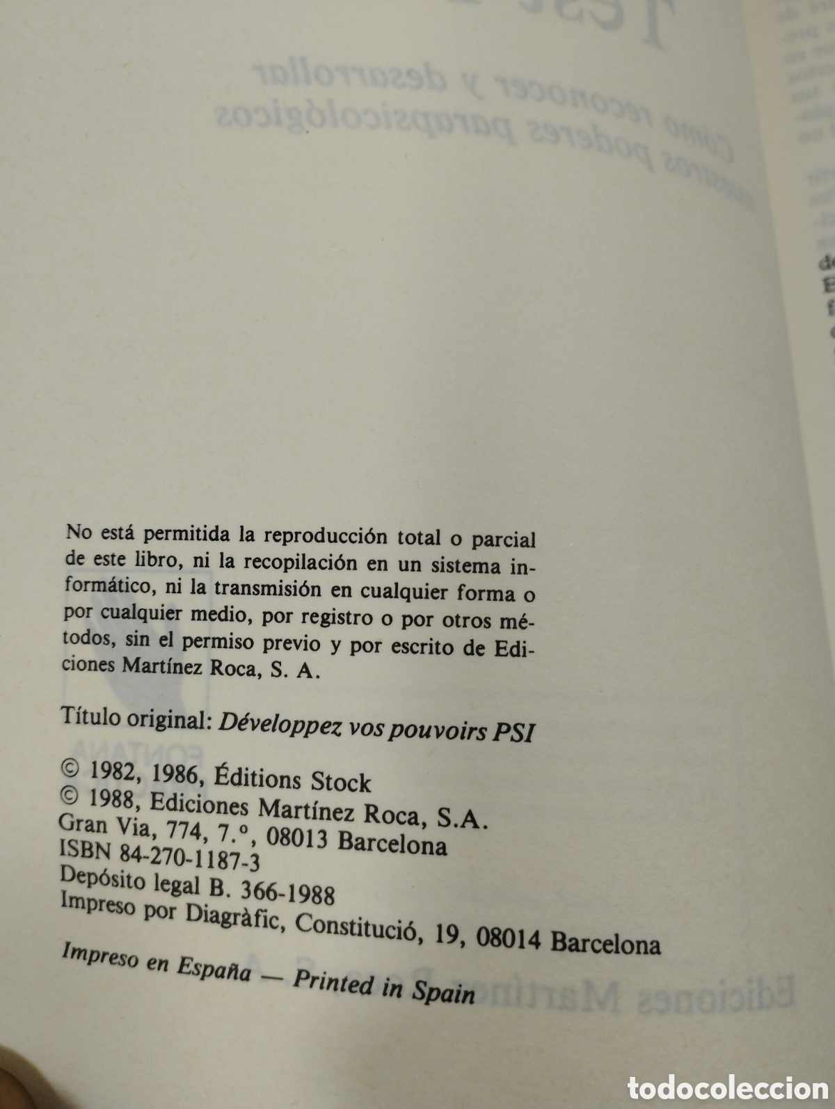 Libros de segunda mano: Test PSI. Como reconocer y desarrollar nuestros poderes parapsicol&oacute;gicos. Mart&iacute;nez Roca - Foto 4