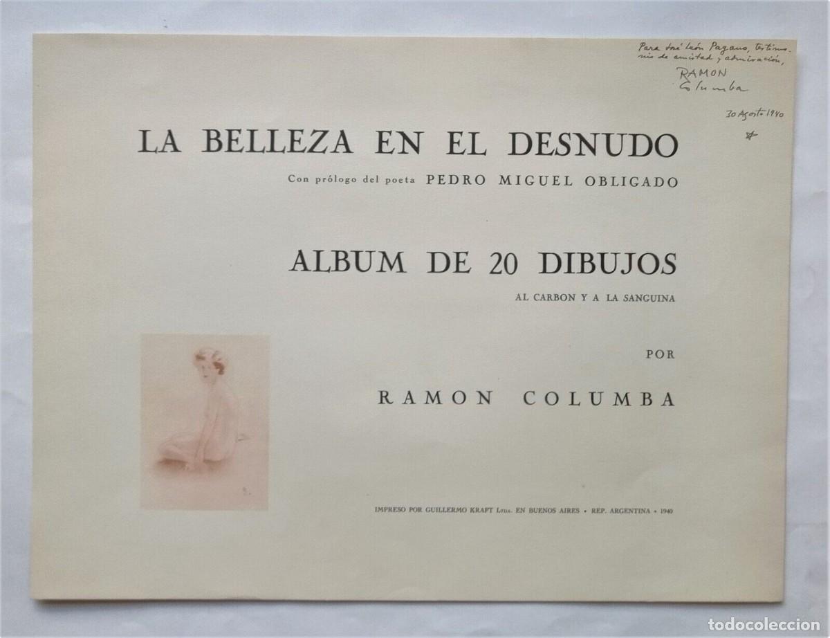 Libros de segunda mano: Columba, Ram&oacute;n - La Belleza en el Desnudo - 20 l&aacute;minas - (1940) - SIGNED - Foto 2