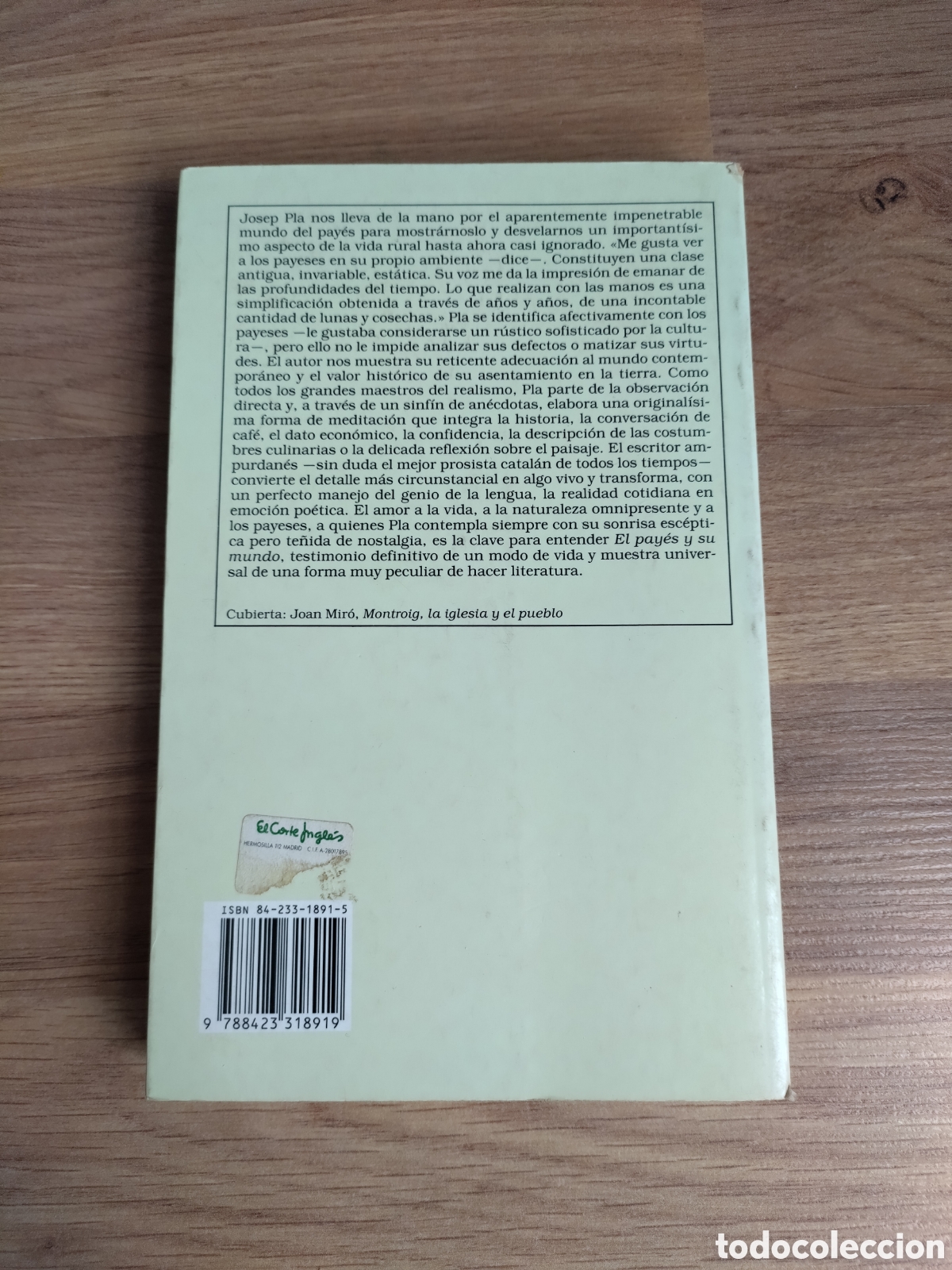 Libros de segunda mano: El pay&eacute;s y su mundo. Josep Pla. - Foto 2