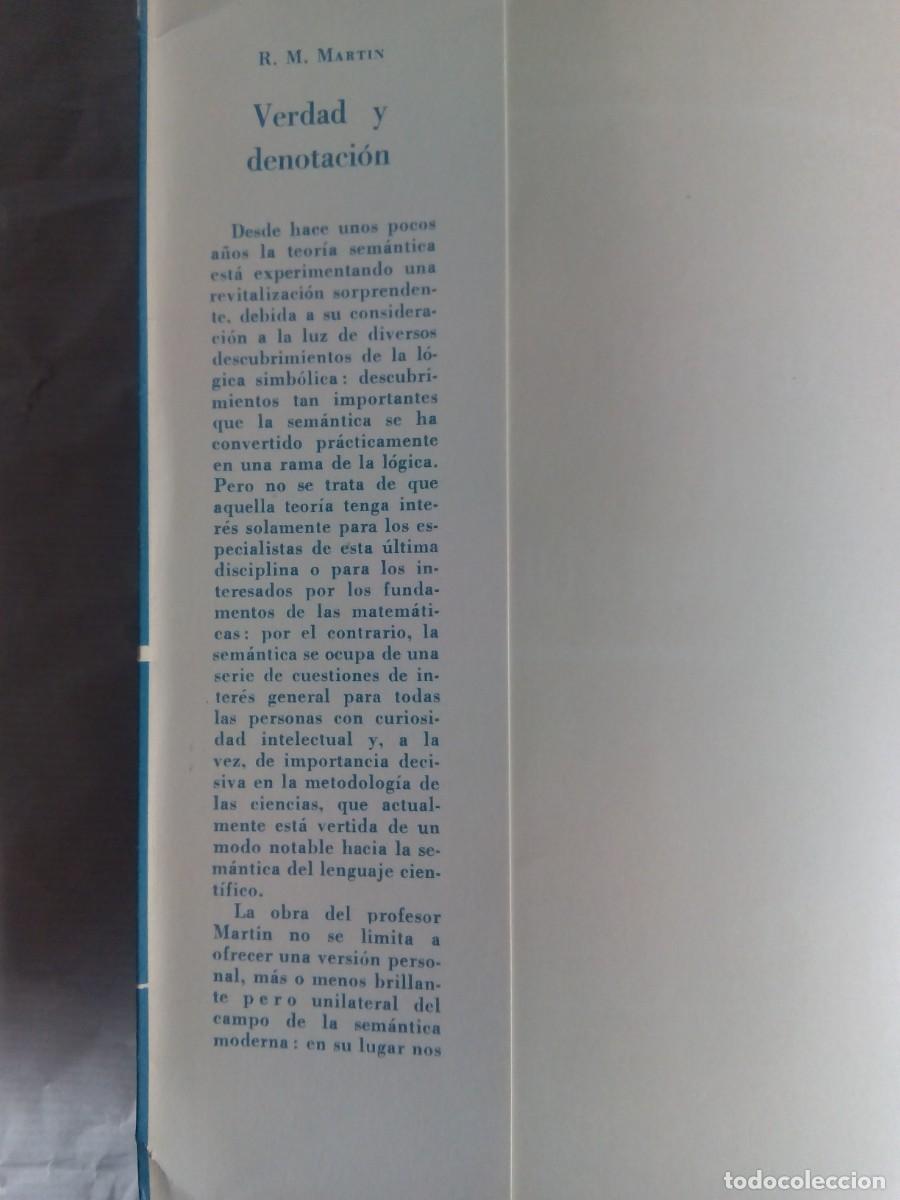 Libros de segunda mano: VERDAD Y DENOTACI&Oacute;N / R. M. MARTIN - Foto 2