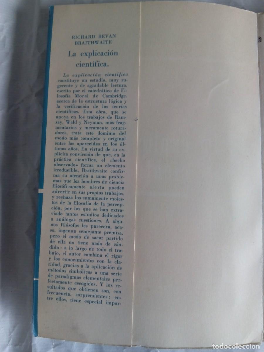 Libros de segunda mano: LA EXPLICACI&Oacute;N CIENT&Iacute;FICA / R. B. BRAITHWAITE - Foto 2