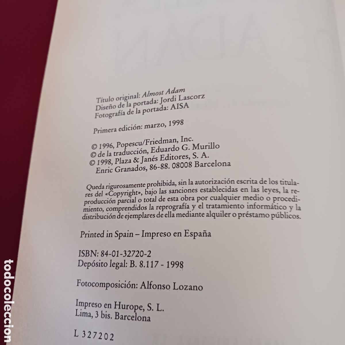 Libros de segunda mano: La huella de Ad&aacute;n de, Petru Popescu - Foto 3