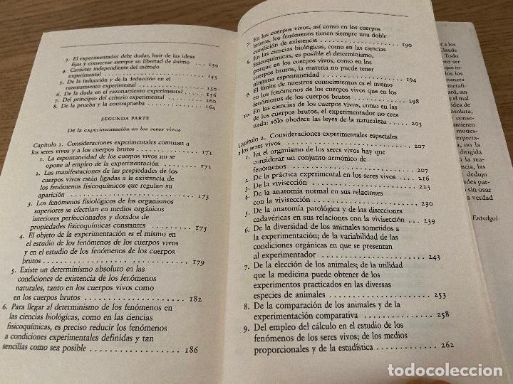Libros de segunda mano: CLAUDE BERNARD INTRODUCCION AL ESTUDIO DE LA MEDICINA EXPERIMENTAL / CIRCULO DE LECTORES / OPERA - Foto 4