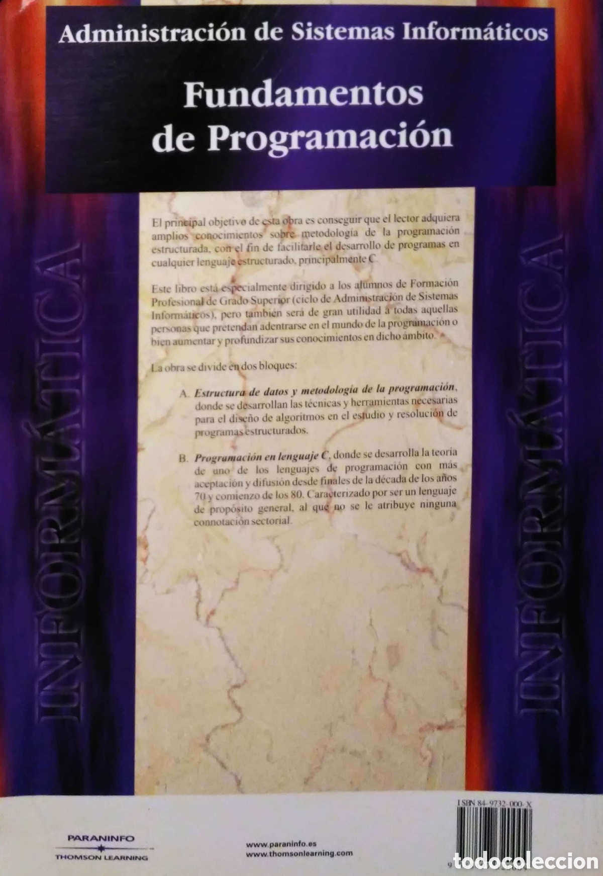 Libros de segunda mano: Fundamentos de programaci&oacute;n. Enrique Quero. Paraninfo. 2001. Inform&aacute;tica. - Foto 2