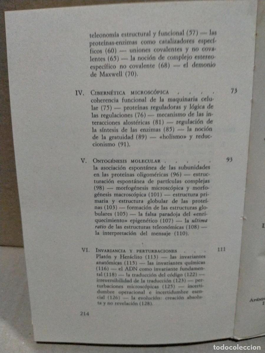 Libros de segunda mano: JACQUES MONOD. EL AZAR Y LA NECESIDAD .MONTE &Aacute;VILA - Foto 4