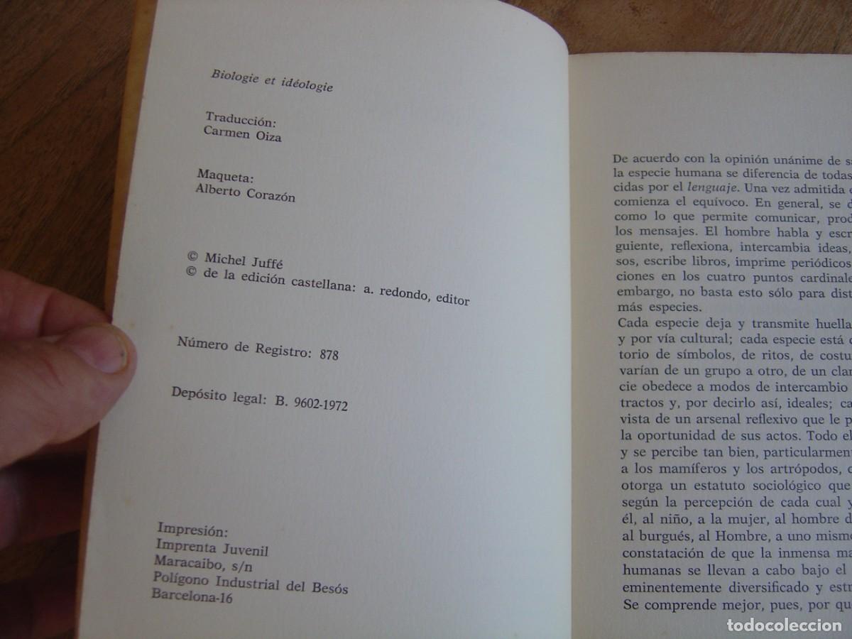 Libros de segunda mano: BIOLOG&Iacute;A E IDEOLOG&Iacute;A. M. JUFF&Eacute;. CUADERNOS BETA. 1972 - Foto 3