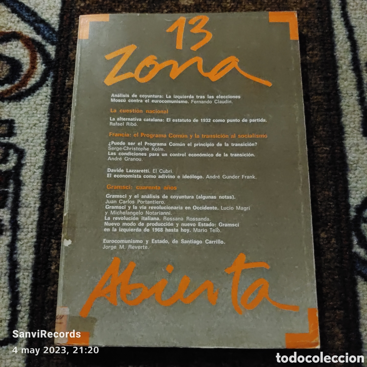 Libros de segunda mano: ZONA ABIERTA 13 (1977) - Foto 1