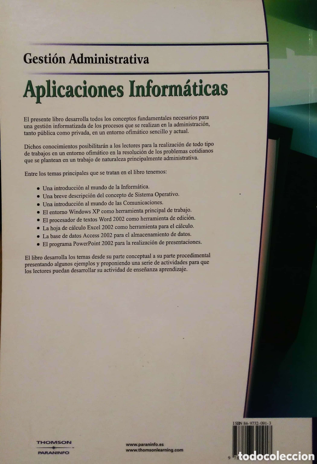 Libros de segunda mano: Aplicaciones inform&aacute;ticas. VVAA. Thomson. 2003. Inform&aacute;tica. - Foto 2