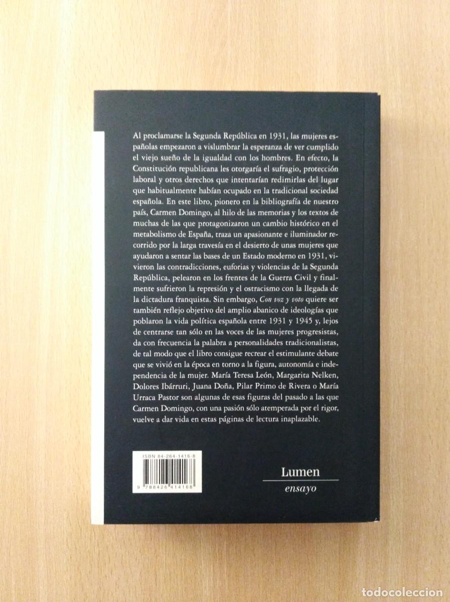 Libros de segunda mano: CON VOZ Y VOTO. Carmen Domingo. - Foto 2
