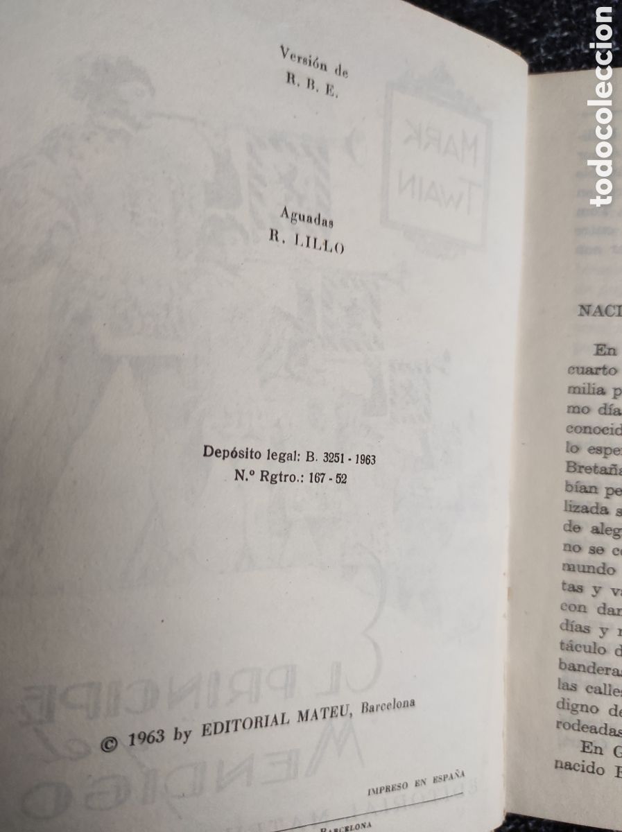 Libros de segunda mano: EL PRINCIPE Y EL MENDIGO / MARK TWAIN -ED. EDICIONES MATEU 1963 - Foto 2