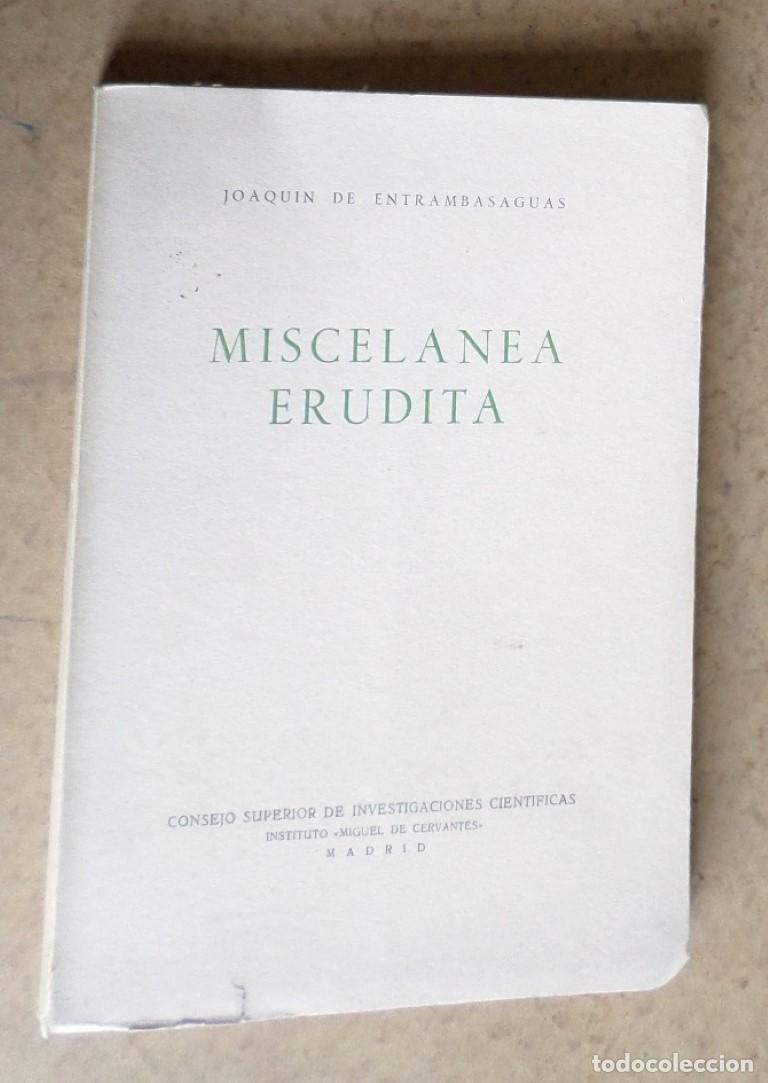 Libros de segunda mano: MISCELANEA ERRUNEA - Joaqu&iacute;n de Entrambasaguas - Madrid 1957 - Foto 1