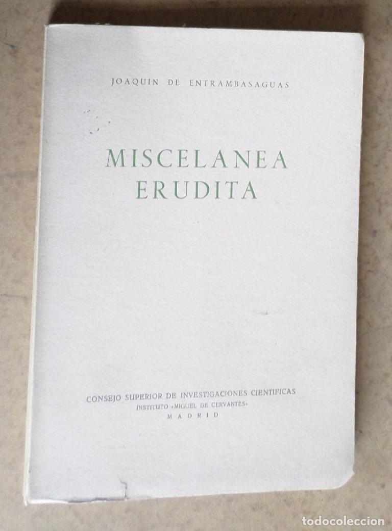 Libros de segunda mano: MISCELANEA ERRUNEA - Joaqu&iacute;n de Entrambasaguas - Madrid 1957 - Foto 2