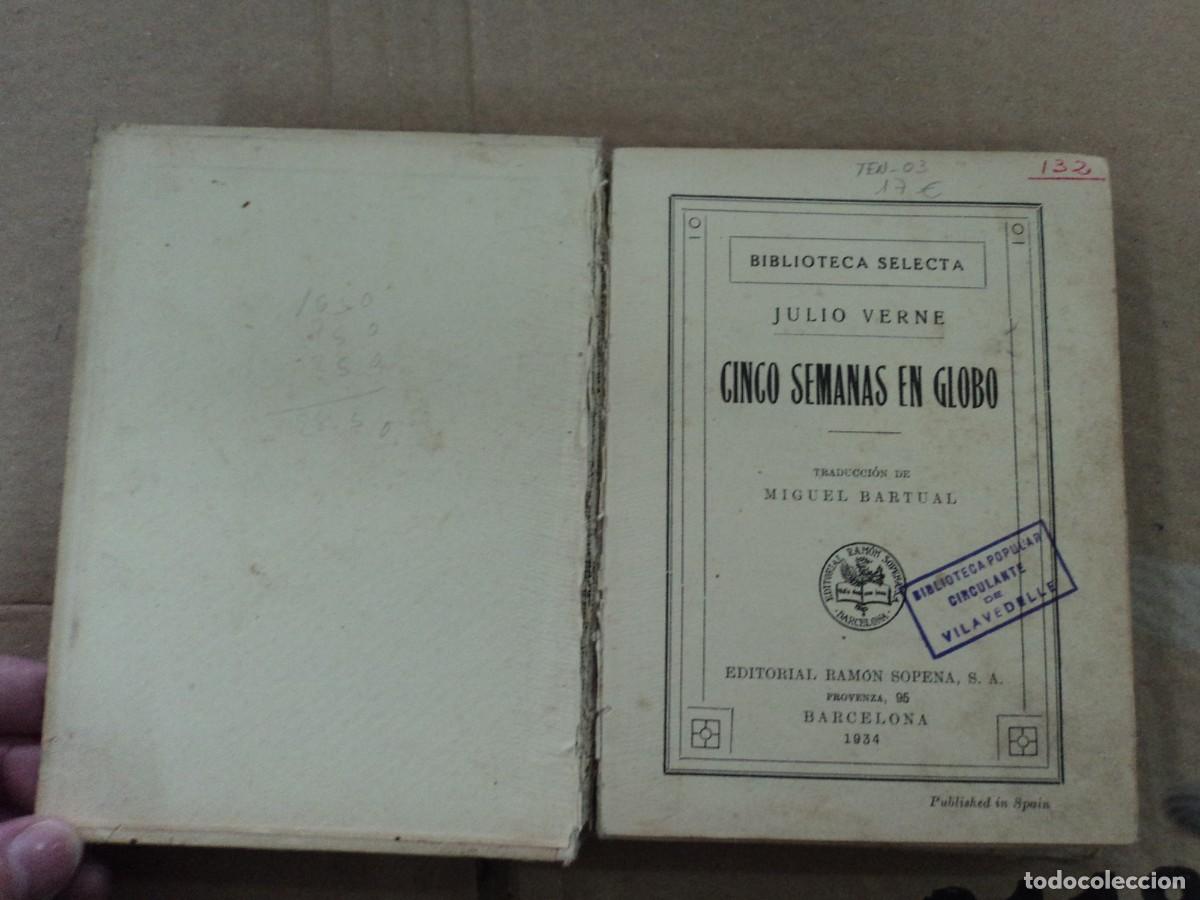 Libros de segunda mano: Cinco Semanas en Globo - Julio Verne - Biblioteca selecta 1934 - Foto 2
