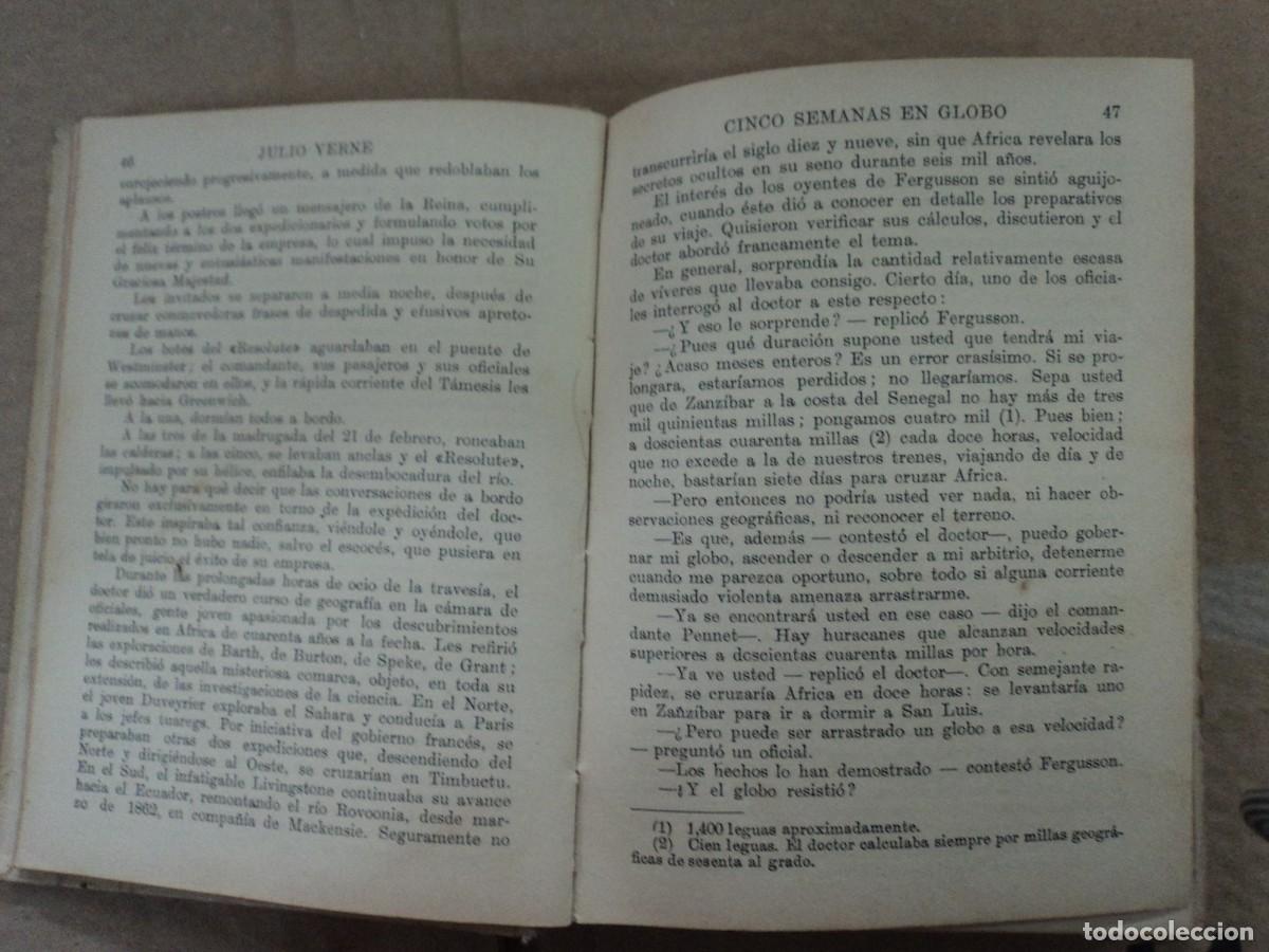 Libros de segunda mano: Cinco Semanas en Globo - Julio Verne - Biblioteca selecta 1934 - Foto 3