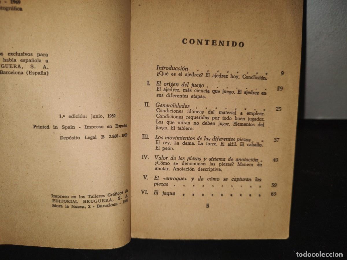 Libros de segunda mano: 71- EL AJEDREZ - EDITORIAL BRUGUERA - PRIMERA EDICI&Oacute;N 1969 - Foto 3