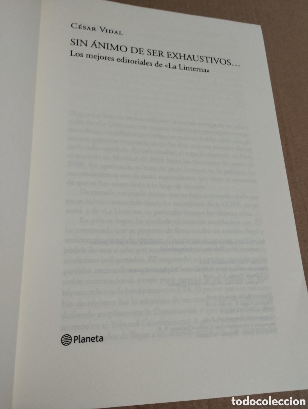 Libros de segunda mano: SIN &Aacute;NIMO DE SER EXHAUSTIVOS... (C&Eacute;SAR VIDAL) - Foto 2
