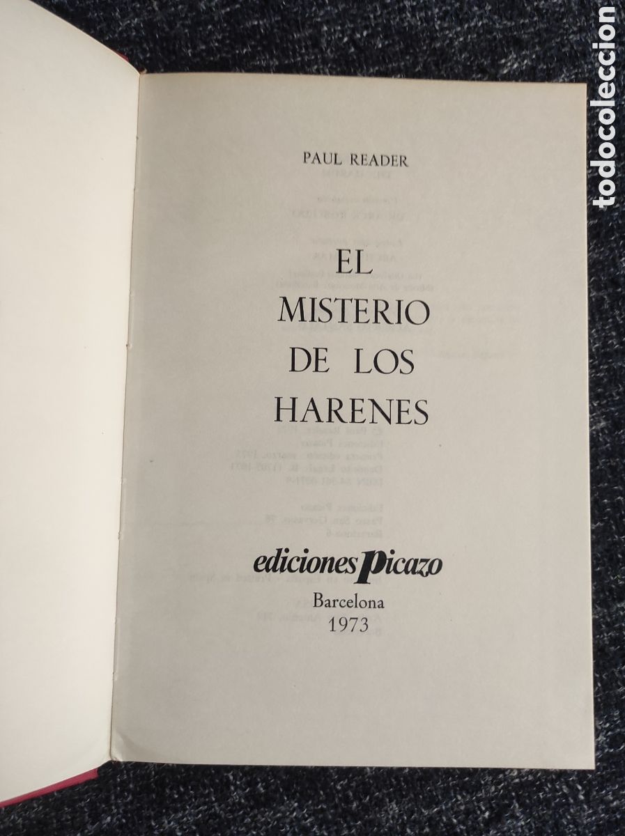 Libros de segunda mano: EL MISTERIO DE LOS HARENES / PAUL READER -ED. EDICIONES PICAZO - Foto 2