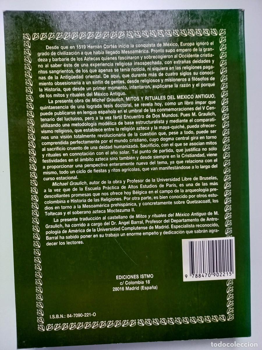 Libros de segunda mano: MITOS Y RITUALES DEL MEXICO ANTIGUO. MICHEL GRAULICH - Foto 2
