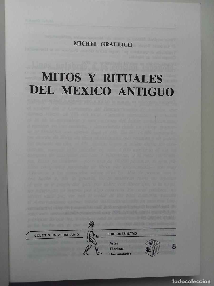 Libros de segunda mano: MITOS Y RITUALES DEL MEXICO ANTIGUO. MICHEL GRAULICH - Foto 4