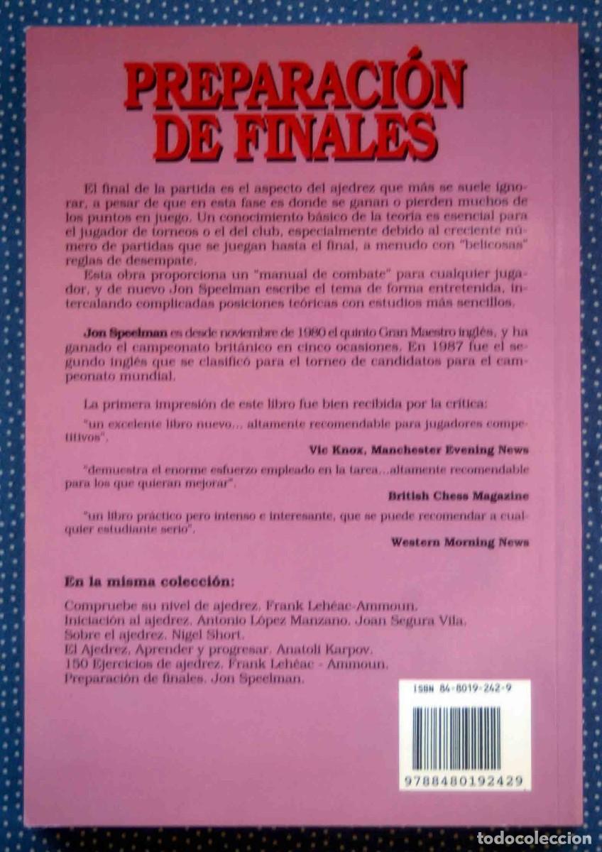 Libros de segunda mano: PREPARACI&Oacute;N DE FINALES-JON SPEELMAN-PAIDOTRIBO - Foto 4