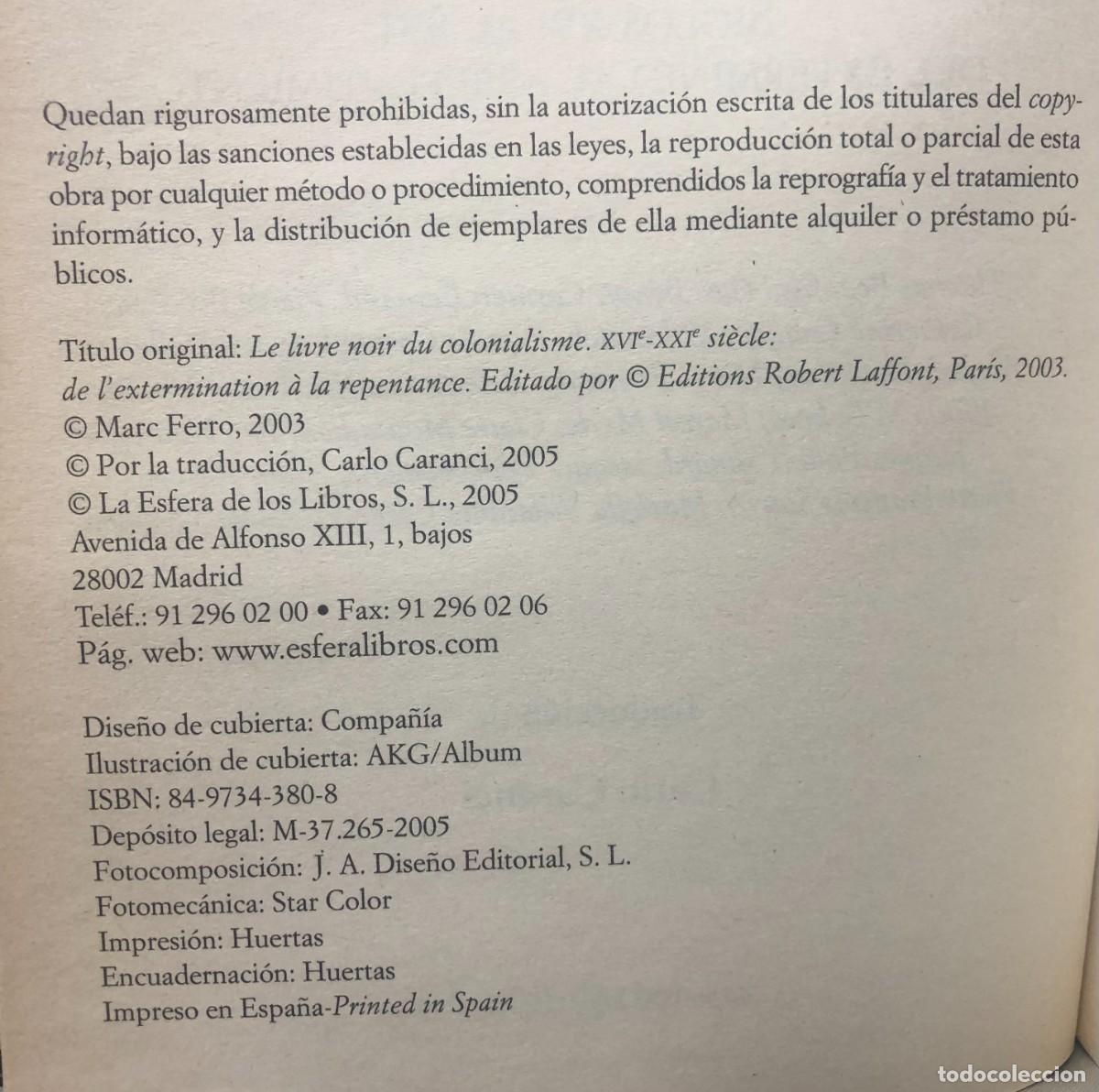 Libros de segunda mano: El libro negro del colonialismo - Foto 2
