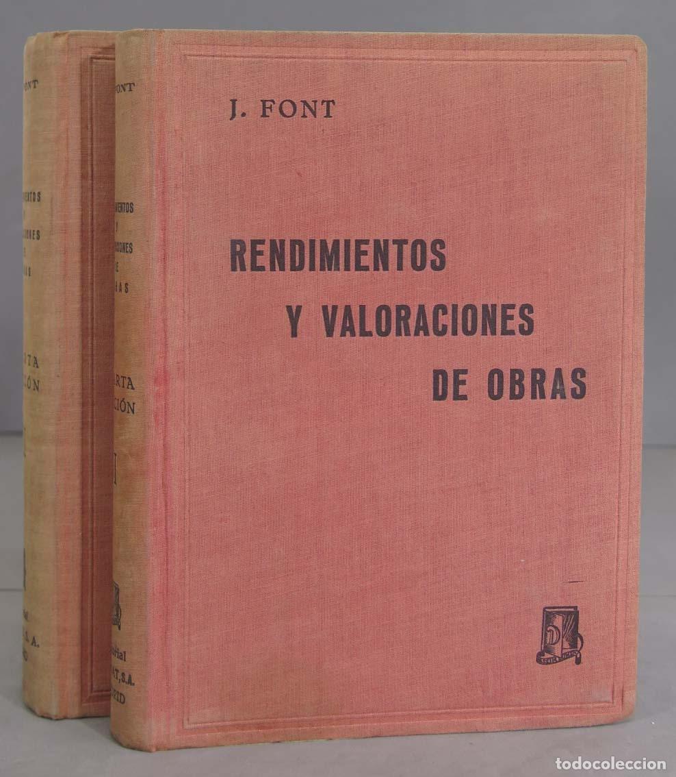 Libros de segunda mano: Rendimientos y valoraciones de obras. FONT. 2 TOMOS - Foto 1