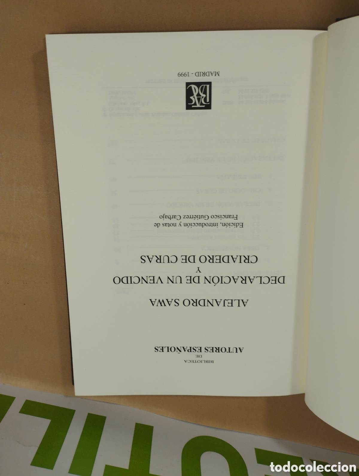 Libros de segunda mano: Declaraci&oacute;n de un vencido. Criadero de curas. Alejandro sawa. - Foto 3