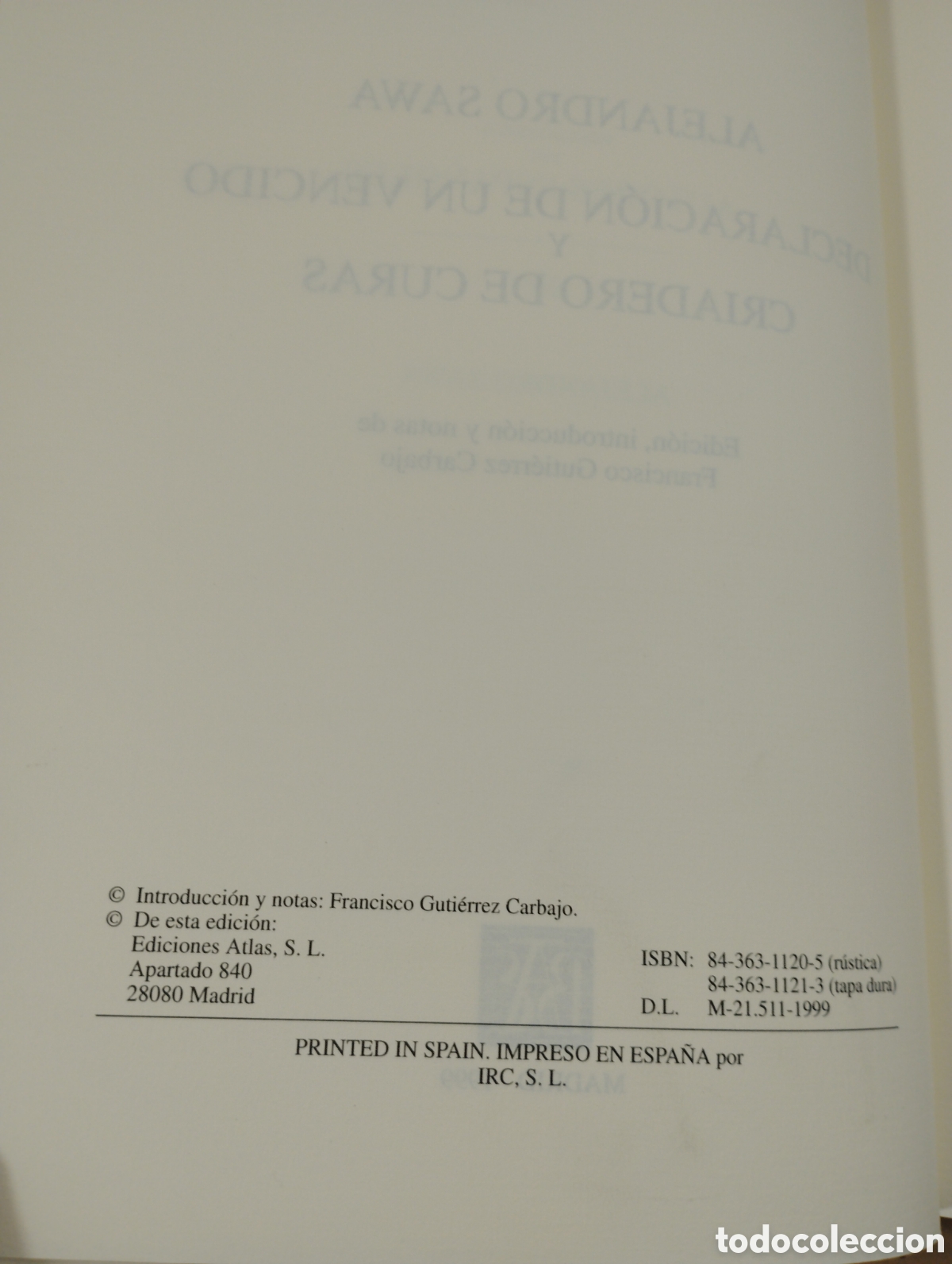 Libros de segunda mano: Declaraci&oacute;n de un vencido. Criadero de curas. Alejandro sawa. - Foto 4