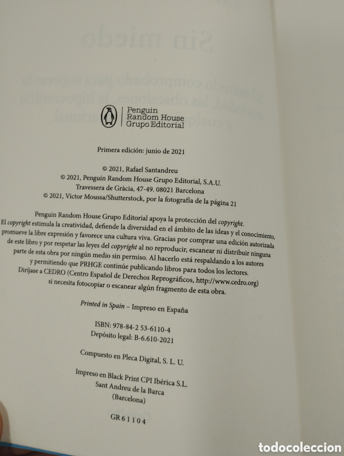 Libros de segunda mano: Rafael santandreu. Sin miedo. Grijalbo. - Foto 4