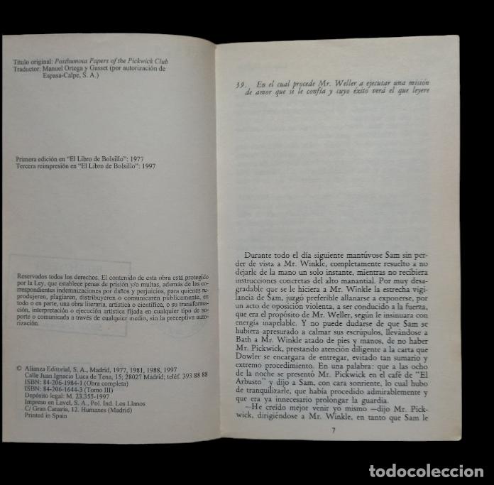 Libros de segunda mano: PAPELES P&Oacute;STUMOS DEL CLUB PICKWICK 2 Y 3 / CHARLES DICKENS. - Foto 3