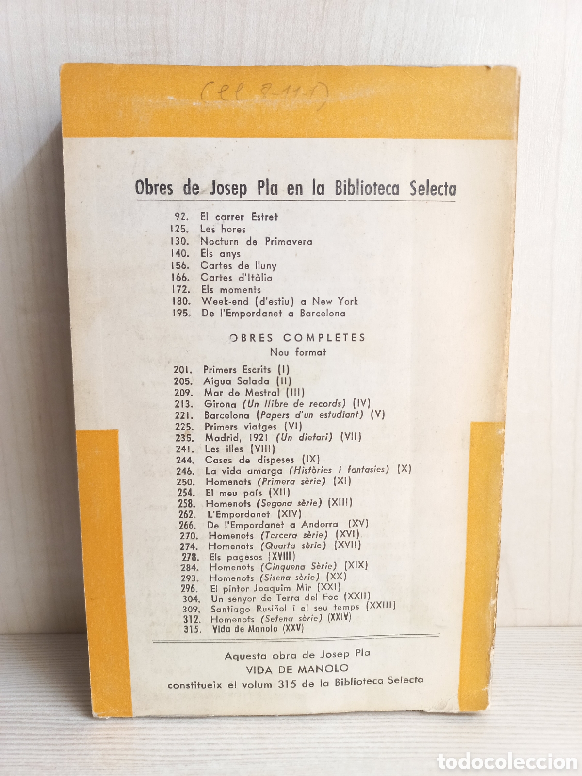 Libros de segunda mano: Vida de Manolo. Josep Pla. Editorial Selecta, 1961. Catal&aacute;n - Foto 3