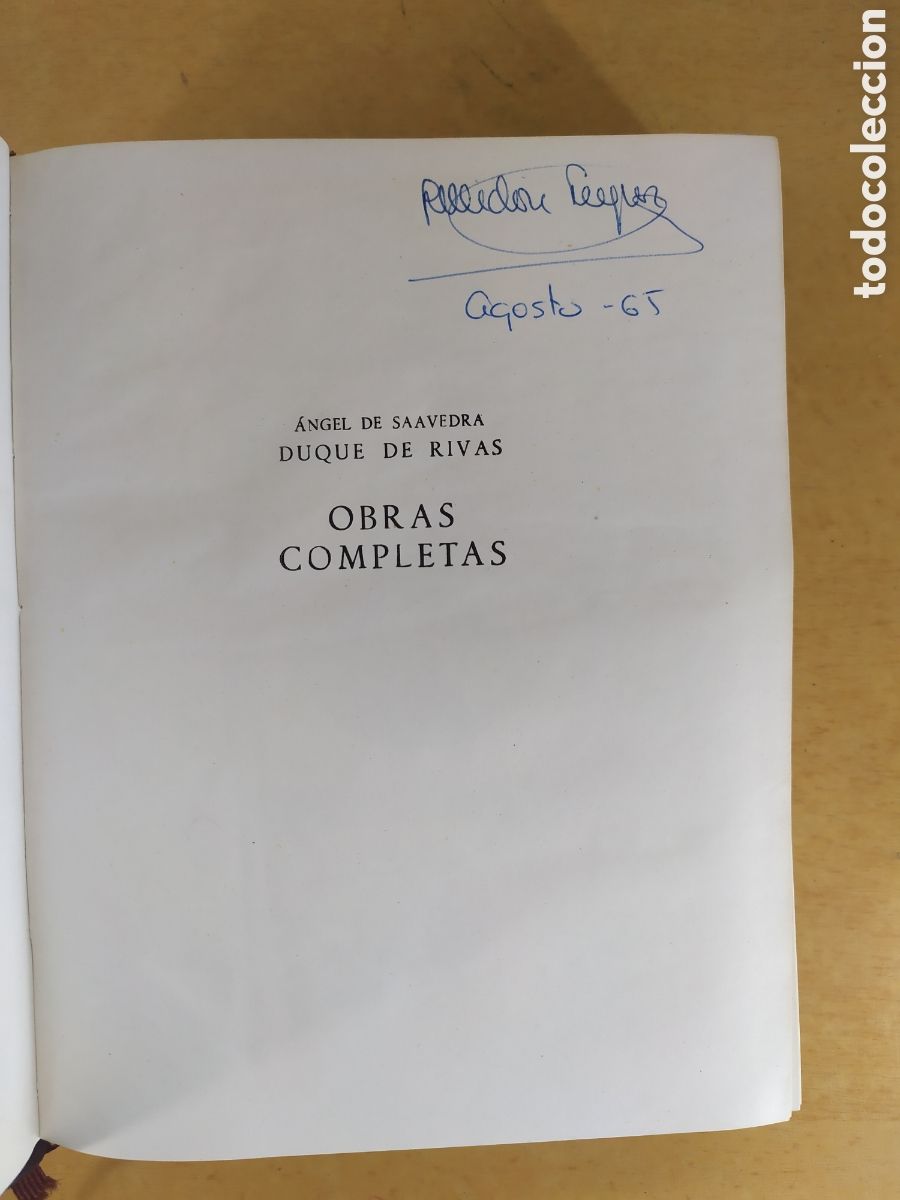Libros de segunda mano: DUQUE DE RIVAS. OBRAS COMPLETAS / 2&ordf; edici&oacute;n. 1956. AGUILAR - Foto 3