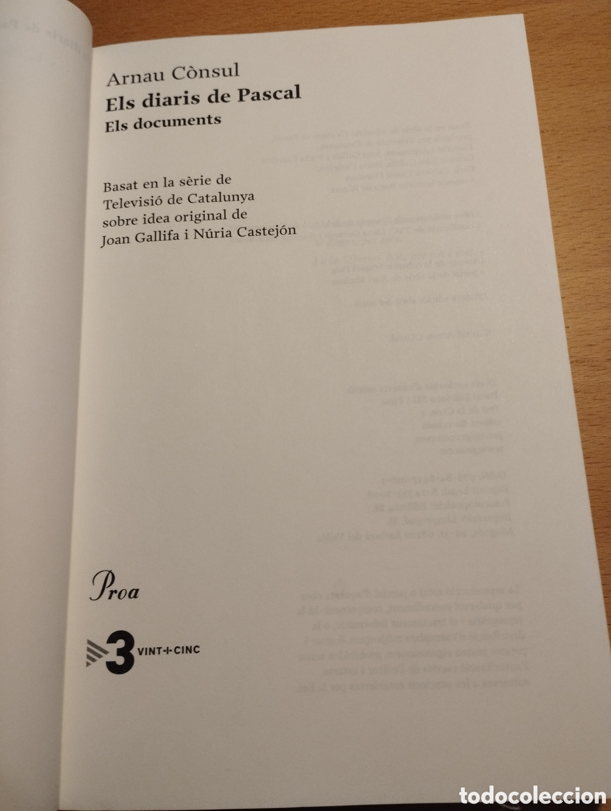 Libros de segunda mano: ELS DIARIS DE PASCAL. ELS DOCUMENTS (ARNAU C&Ograve;NSUL) - Foto 2