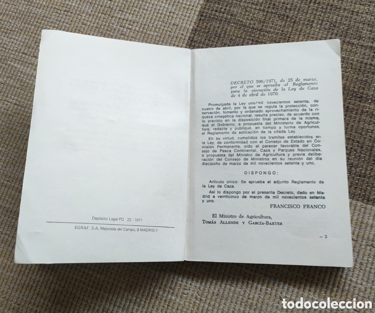 Libros de segunda mano: Reglamento de caza - Foto 2