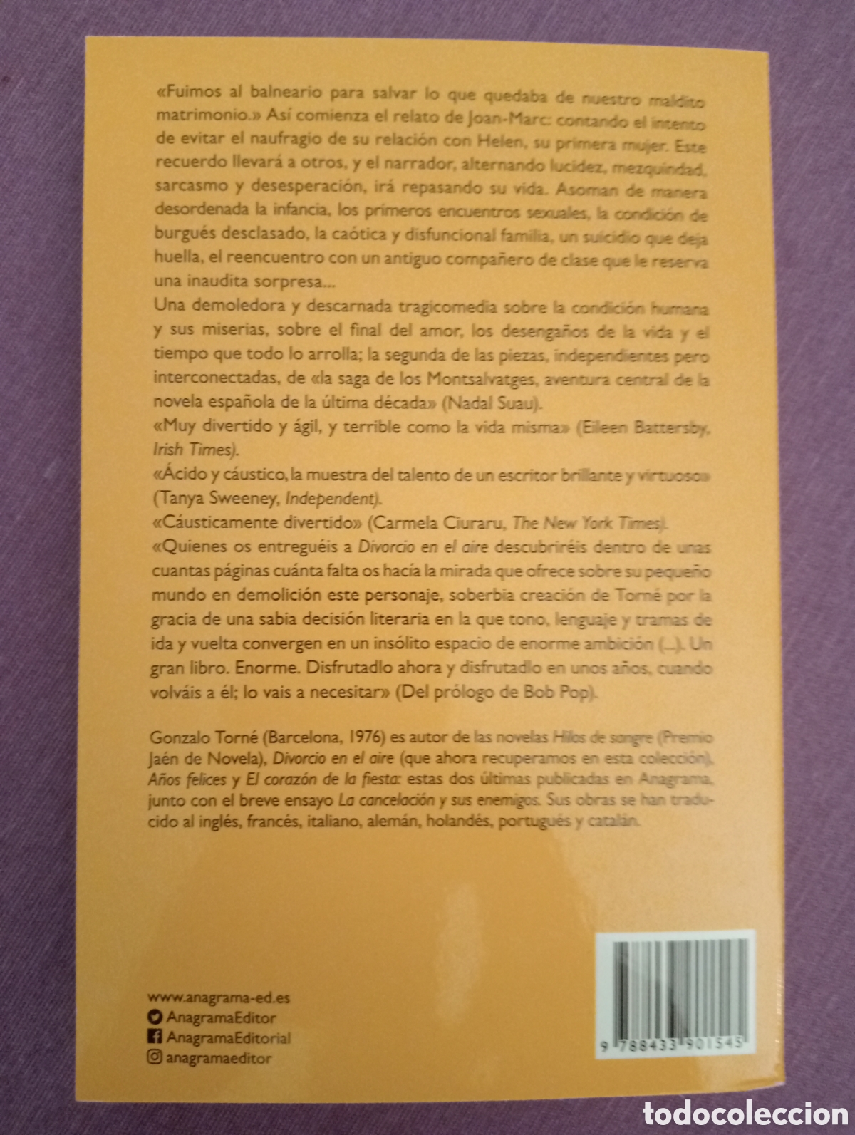 Libros de segunda mano: Gonzalo Torn&eacute; . Divorcio en el aire . Anagrama compactos . - Foto 2