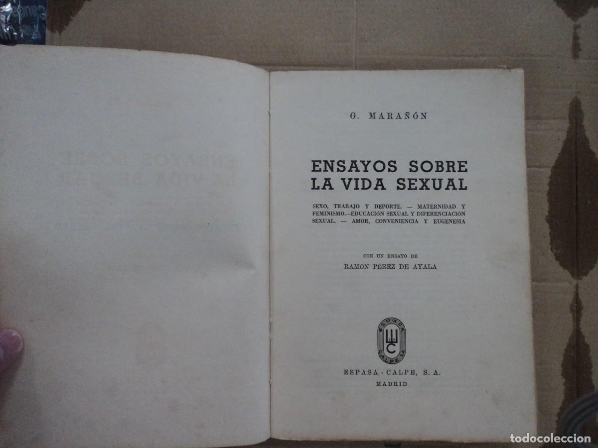 Libros de segunda mano: Ensayos sobre la vida sexual - G. Mara&ntilde;on - Foto 3