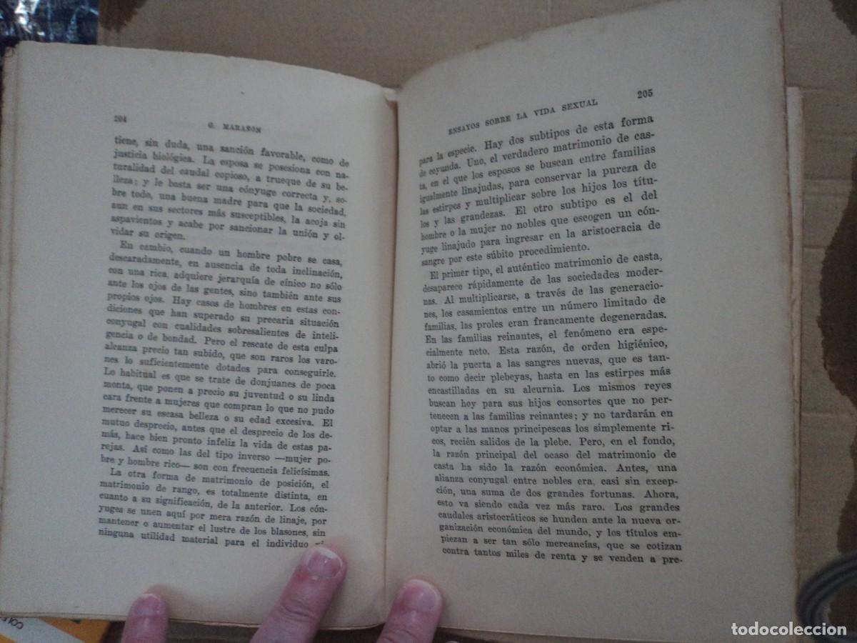 Libros de segunda mano: Ensayos sobre la vida sexual - G. Mara&ntilde;on - Foto 5