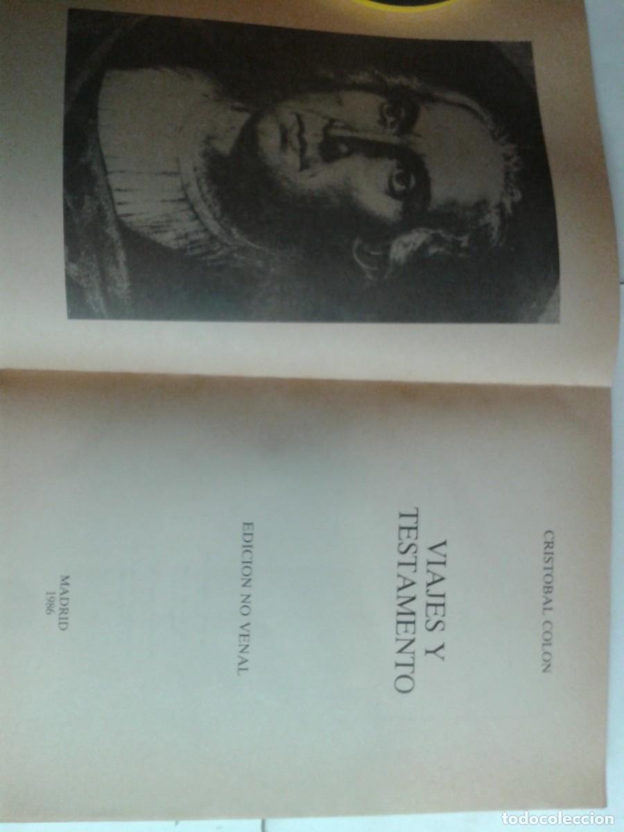 Libros de segunda mano: VIAJES Y TESTAMENTO 1986 CRISTOBAL COL&Oacute;N - Foto 2