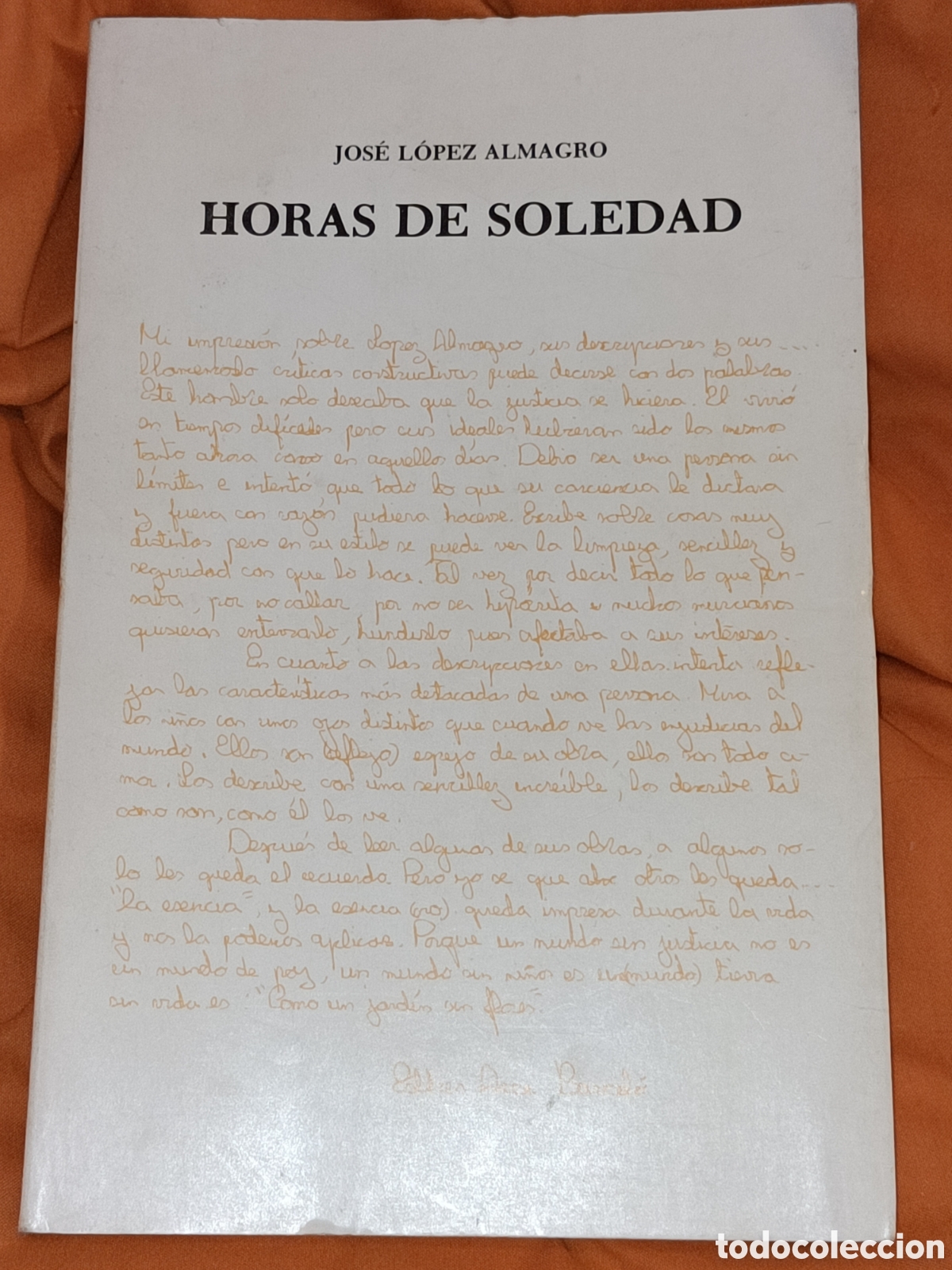 Libros de segunda mano: Horas de soledad. Jos&eacute; L&oacute;pez Almagro - Foto 1
